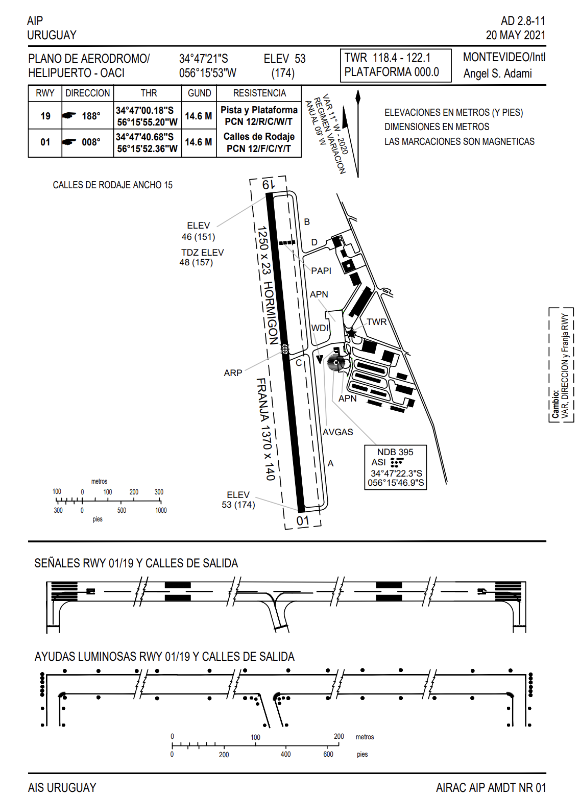 Plano del aeródromo del Aero Club del Uruguay, Montevideo